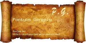 Pontyos Gergely névjegykártya